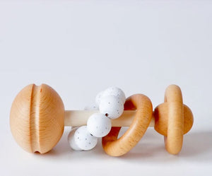 Wooden baby rattle by Blossom and Bear