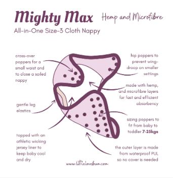 Little Lovebum 'Mighty Max' V2 chunky toddler nappy