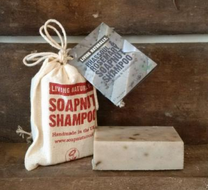 Rhassoul & Rosemary Soapnut shampoo bar by Living Naturally 90g