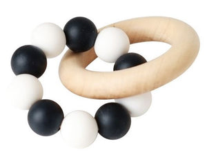 Wooden teething ring toy by Blossom & Bear