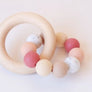 Wooden teething ring toy by Blossom & Bear