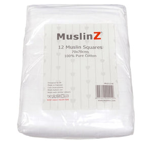 100% cotton muslin squares by Muslinz x 12 (70x70cm)