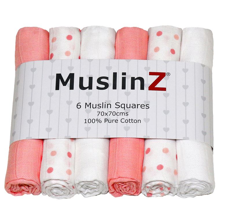 Muslin Squares x 6 by Muslinz 70 x 70cm (various colours)